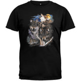 Wolves and Village Black T-Shirt