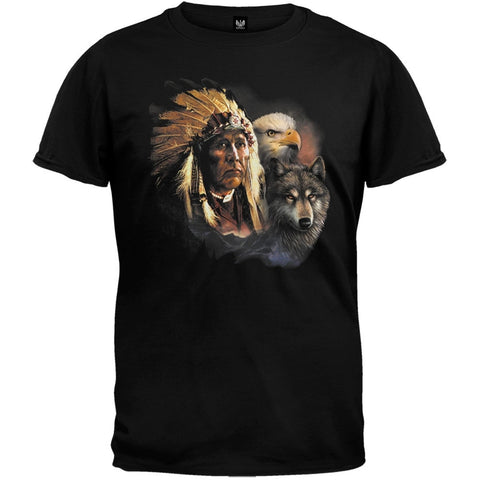 Native American Animals Black T-Shirt