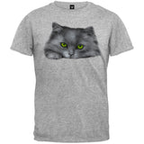 Green Eyed Kitten Heather Gray T-Shirt