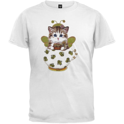 Cup Kitty Sunflower White T-Shirt