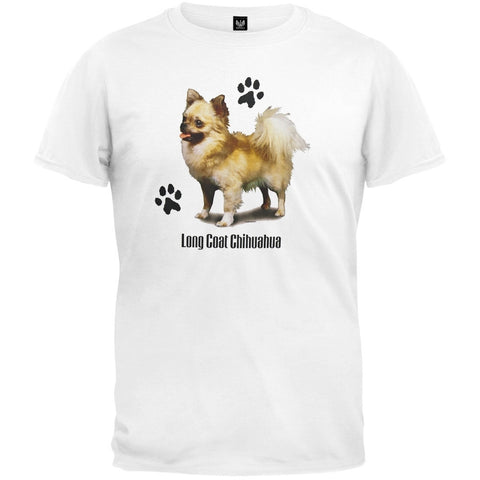 Long Coat Chihuahua Profile White T-Shirt