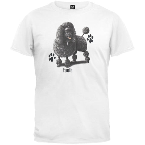 Black Poodle Profile White T-Shirt