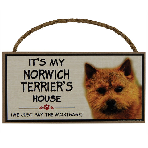 It's My  Norwich Terrier's House Wood Sign