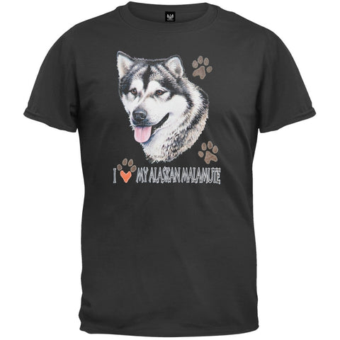 I Paw My Alaskan Malamute Black T-Shirt