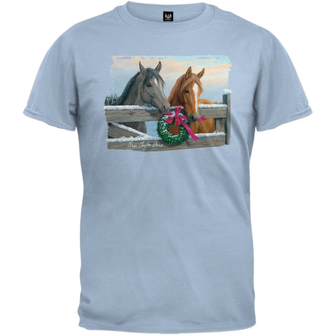 Pasture Gate Horses Light Blue T-Shirt