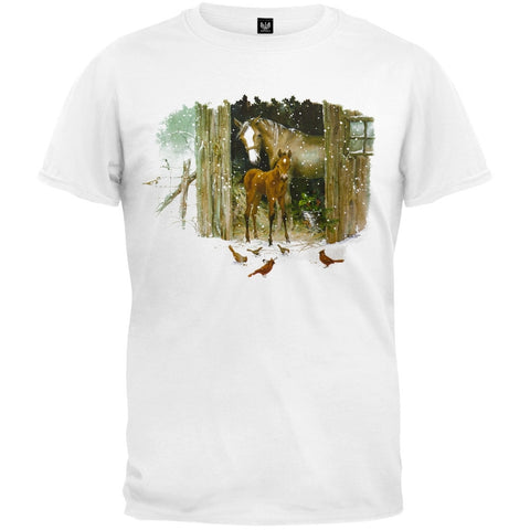 Horse Colt And Cardinal White T-Shirt