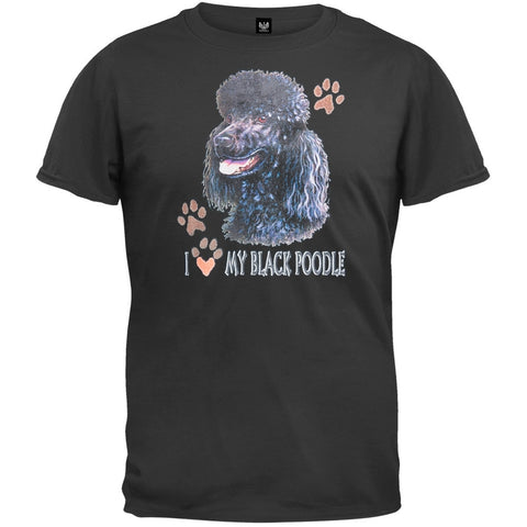 I Paw My Black Poodle Black T-Shirt