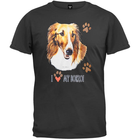I Paw My Borzoi Black T-Shirt