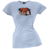 Mare And Foal On Beach Juniors T-Shirt