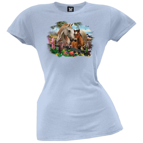 Hollyhock Horses Juniors T-Shirt