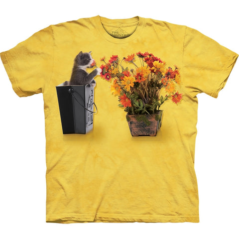 Kitten Playing With Flowers T-Shirt