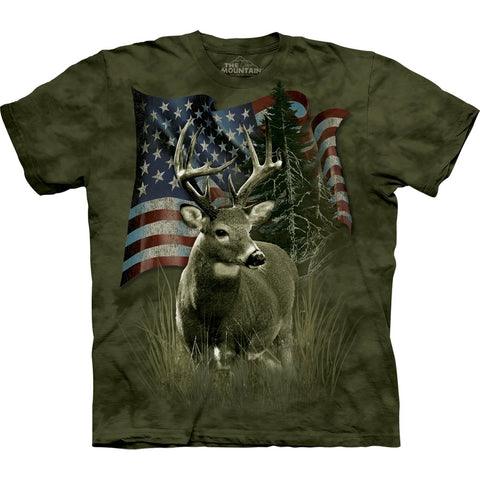 Deer in Front of Flag T-Shirt