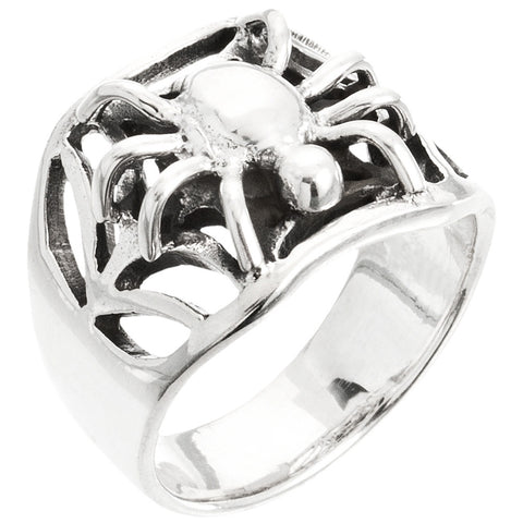 Spider & Web Women's Sterling Silver Ring