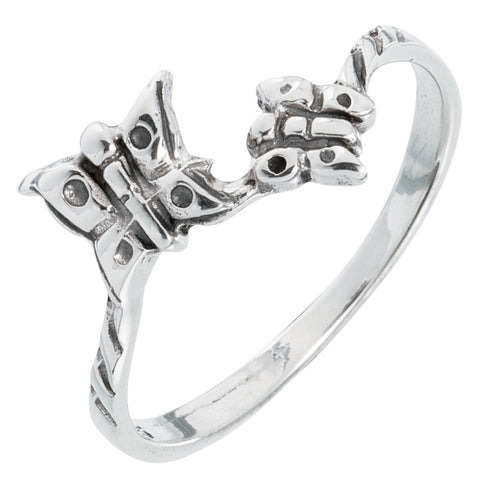 Butterfly Double Sterling Silver Ring