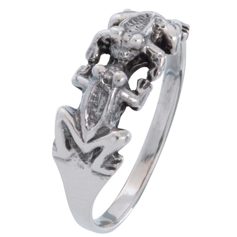 Frogs Kissing Sterling Silver Ring