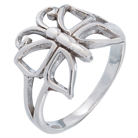 Butterfly Silhouette Sterling Silver Ring