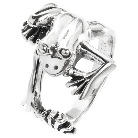 Frog Stretched Sterling Silver Wrap Ring