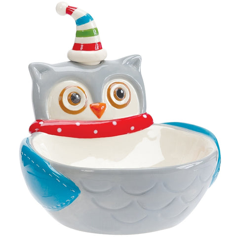 Snowy Owls Ceramic Dip Bowl & Spreader Set