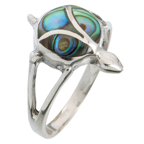 Turtle Swirl Stone Sterling Silver Ring