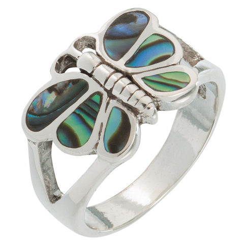 Butterfly Swirl Stone Sterling Silver Ring