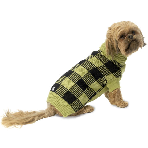 Checker's Checkered Pear & Black Dog Sweater