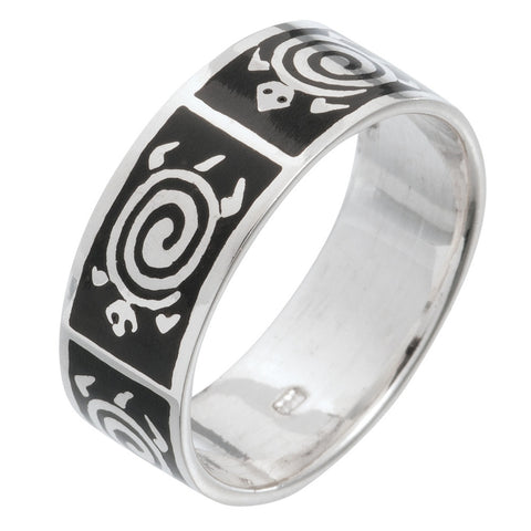 Turtle Band Sterling Silver Ring