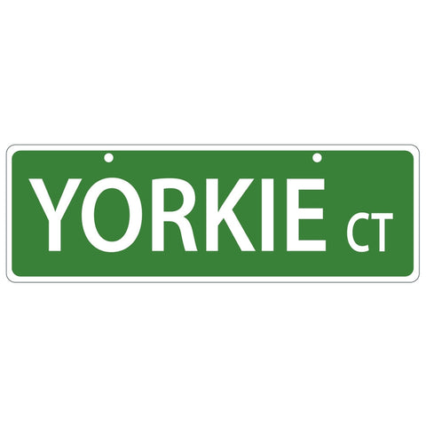 Yorkie Court Plastic Street Sign