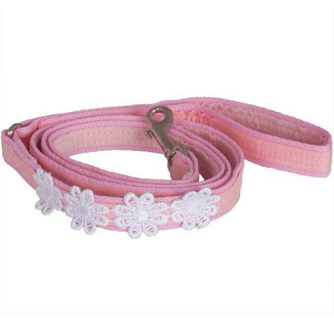 Pink Lace Leash With Flowers