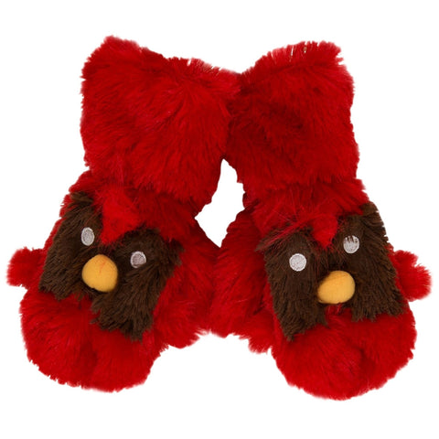 Cardinal Toddler Fuzzy Fleece Mittens