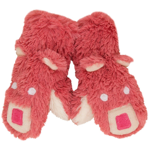 Pink Bear Juvy Fuzzy Fleece Mittens