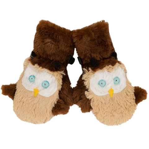 Owl Toddler Fuzzy Fleece Mittens