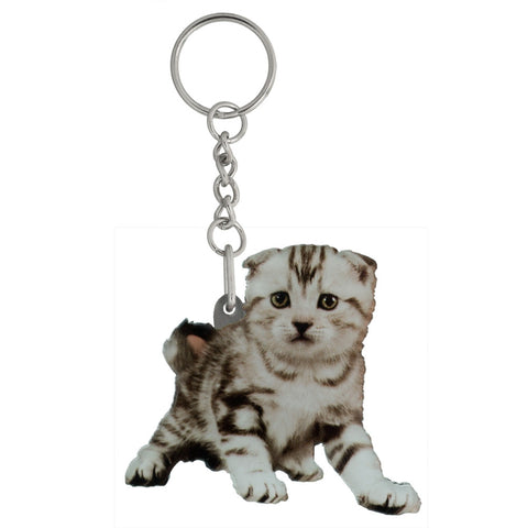 Charlie the Kitten Mirrored Acrylic Keychain