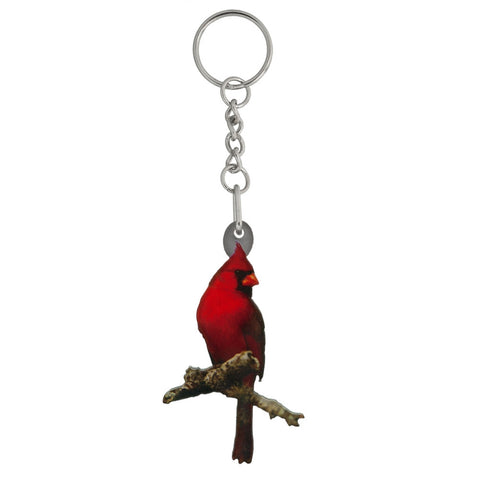 Cardinal Mirrored Acrylic Keychain