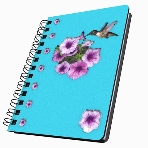 Hummingbird & Flowers Medium Acrylic Journal