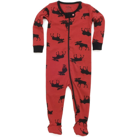 Moose Silhouette Baby Footed One Piece
