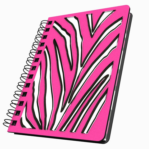 Pink Zebra Stripes Medium Acrylic Journal
