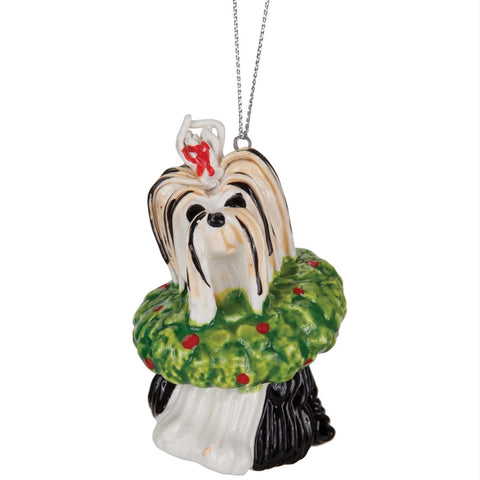 Yoshie the Yorkie Christmas Ornament