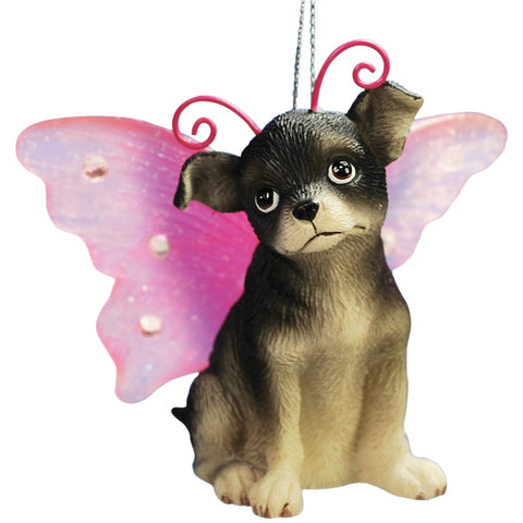 Chihuahua With Butterfly Wings Christmas Ornament
