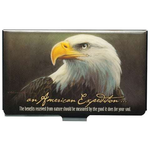 Bald Eagle Stainless Steel Business Card Holder