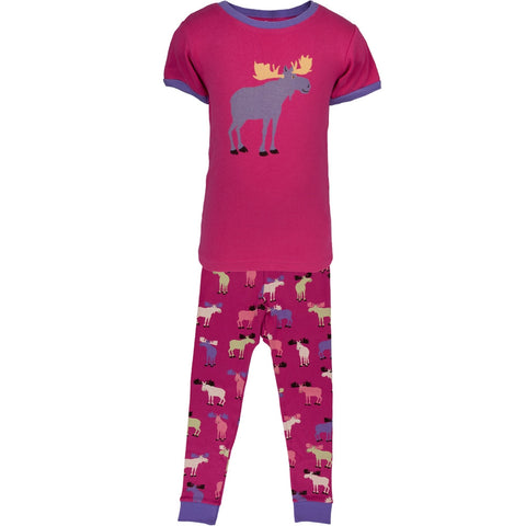 Raspberry Moose All-Over Juvy Pajama Set