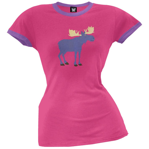 Raspberry Moose Women's Pajama Ringer T-Shirt