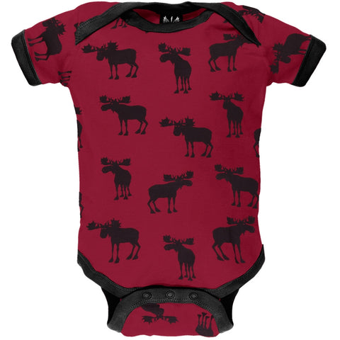 Moose Silhouette All-Over Baby One Piece
