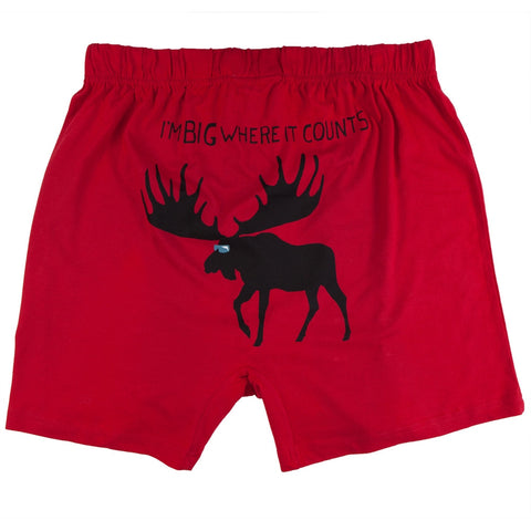 Moose I'm Big Where It Counts Men's Boxer Shorts