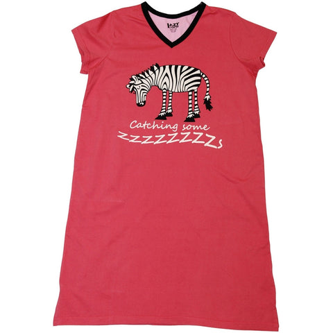 Zebra Catching ZZZ's Women's V-Neck Nightshirt