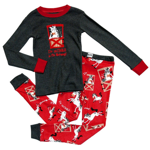 Horse Unstable in the Mornings Toddler Long Sleeve Pajama Set