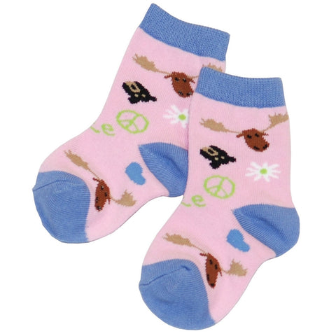 Moose Peace Love Kid's Socks