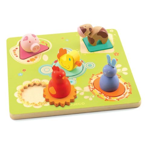 Wooden Bildi Duck and Friends Puzzle