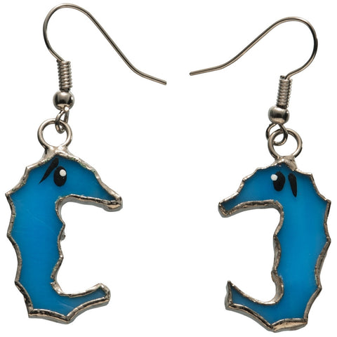 Stained Glass Seahorse Earrings
