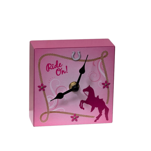 Trail of Painted Ponies Cowgirl Desk Clock