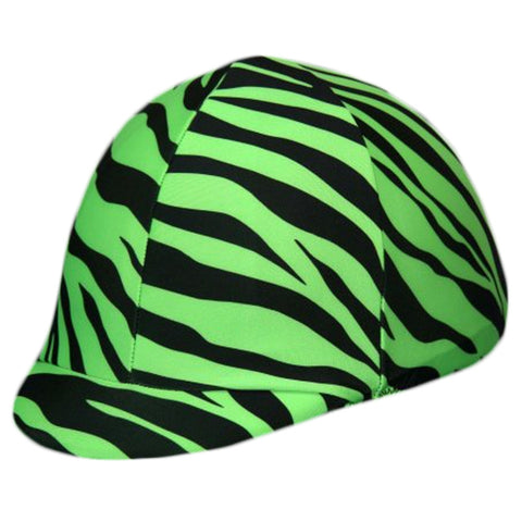 Equestrian Lime Green Zebra Helmet Cover